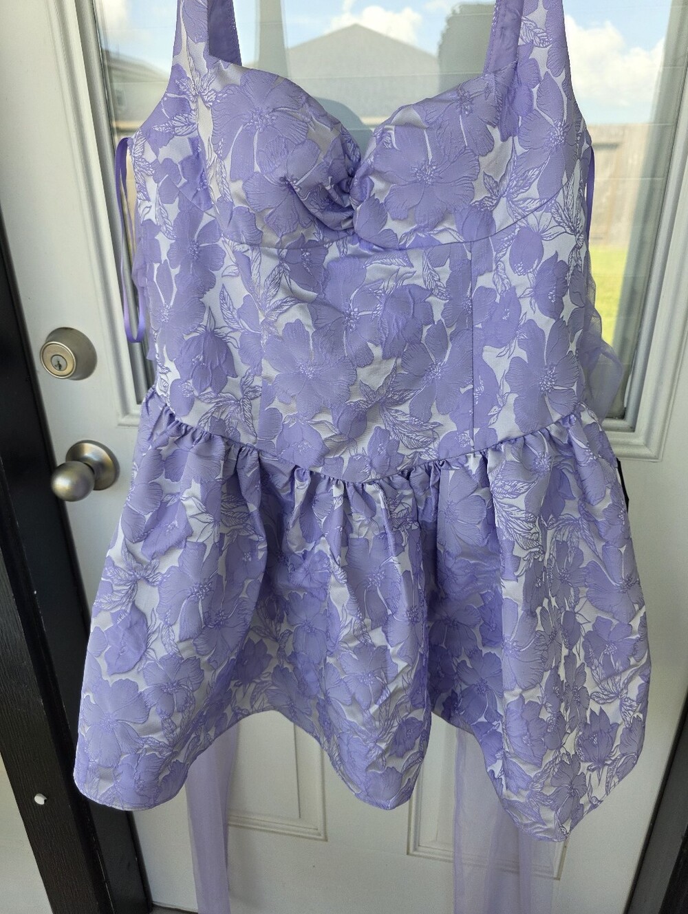 B. Darlin Floral Fit & Flare Dress Juniors 13/14 Lilac Sleeveless Party NWT $139 - Picture 6 of 12